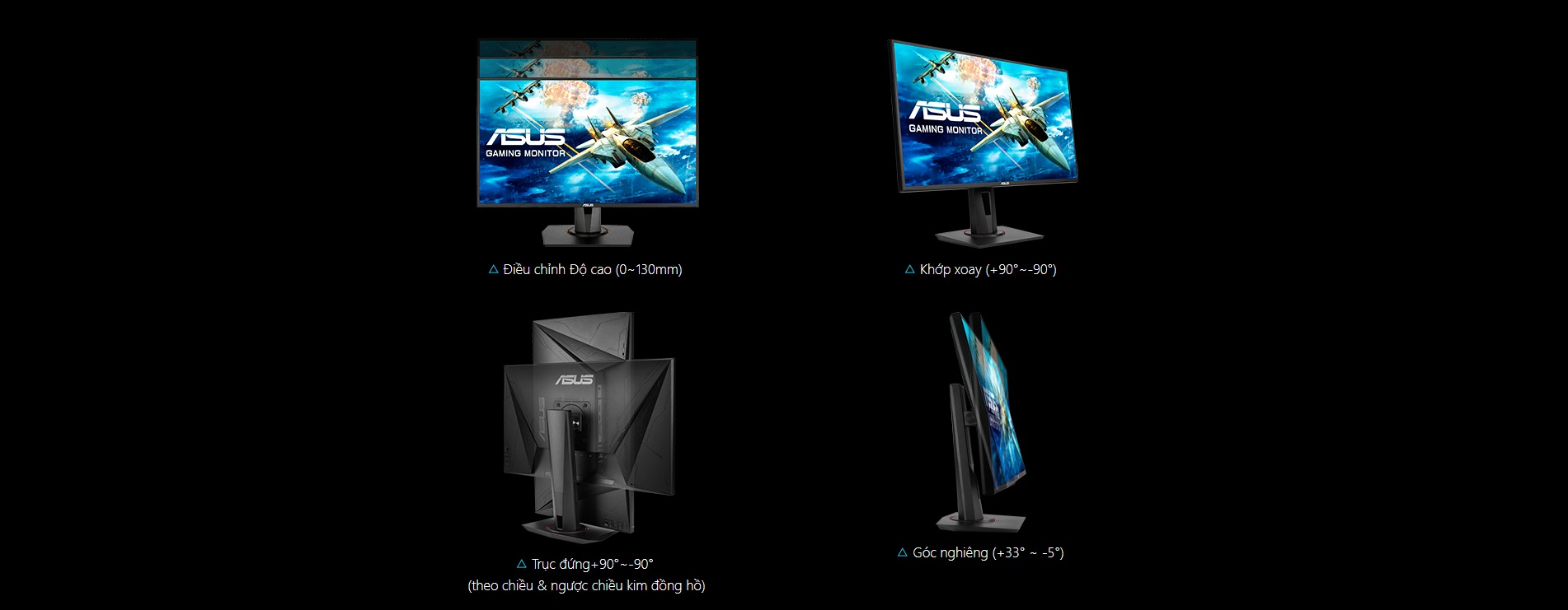 Màn hình Asus VG258QR (25 inch/FHD/G-SYNC/165Hz/0.5ms/400cd/m²/DP+HDMI+DVI/Free Sync/G Sync)