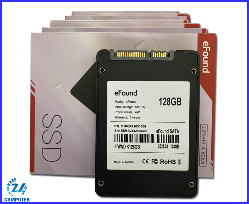 Ổ Cứng SSD EFOUND 128GB SATA III 6Gbit/s, 2.5 Inch, Bảo hành đổi mới 36 tháng