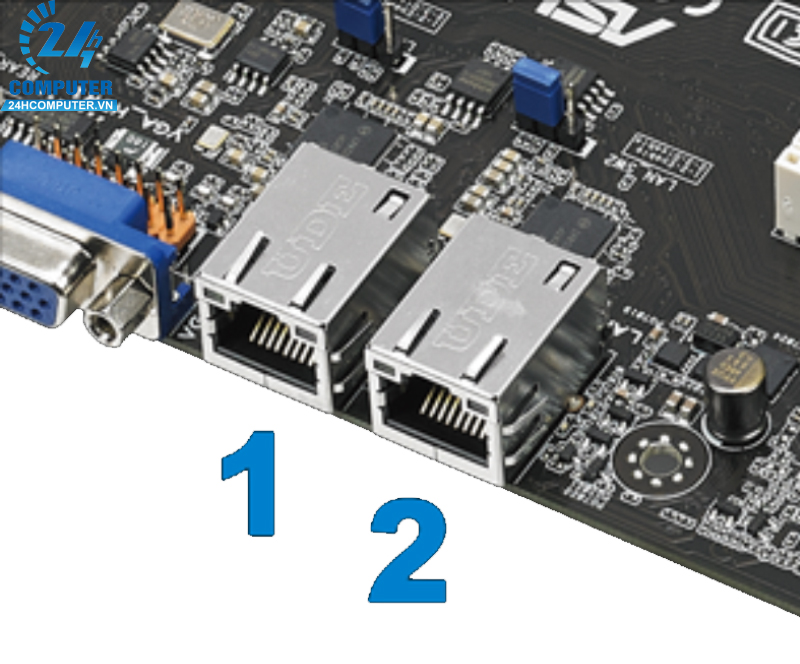 Mainboard Asus P10S-X hỗ trợ PCI có cổng Gigabit Ethernet Intel® I210AT kép