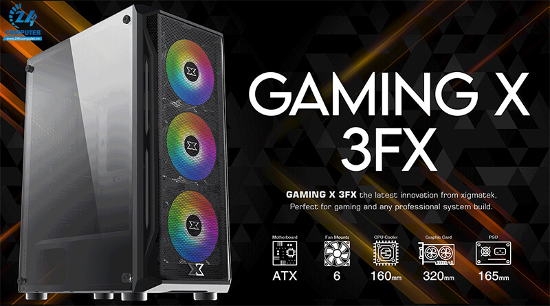 Vỏ case Xigmatek Gaming X 3F Led thiết kế với kiểu dáng hiện đại