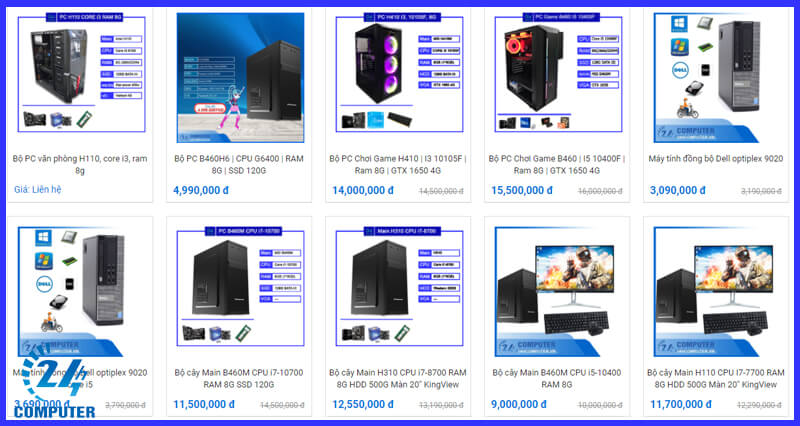 24H Computer - Đơn vị cung cấp bộ máy tính cửa hàng, shop nhỏ