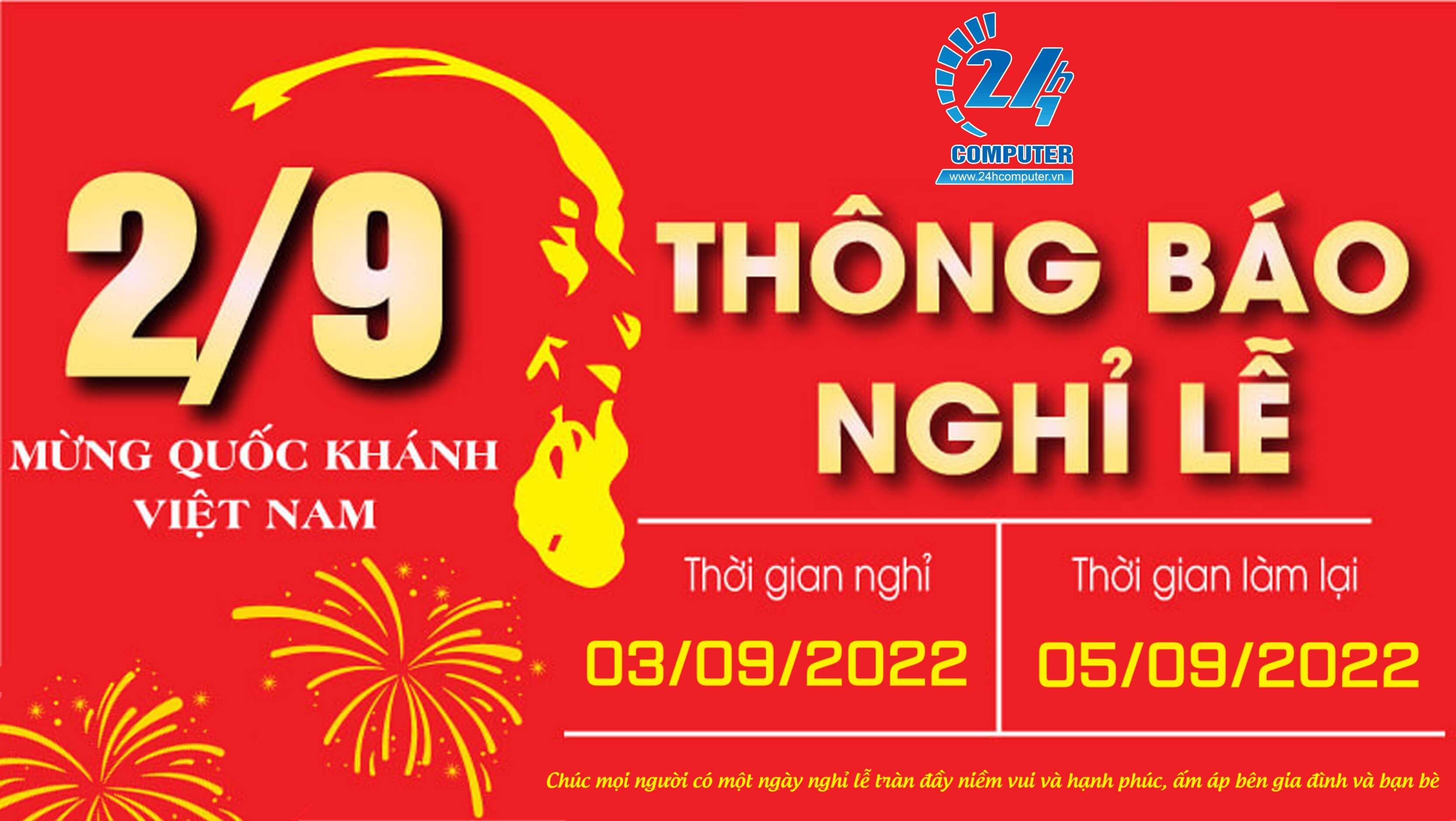 Thông báo nghỉ lễ mùng 02/09/2022