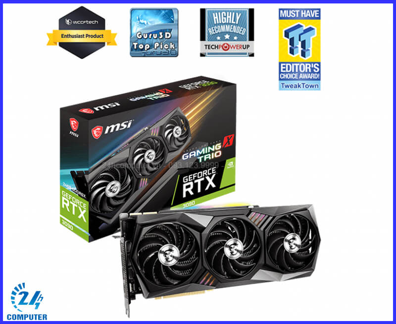 Bộ Card đồ hoạ VGA MSI GeForce RTX™ 3090 GAMING X TRIO 24G