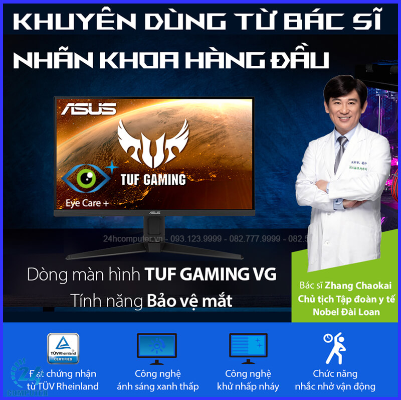 Màn hình chơi game ASUS VG278QR được bác sĩ khuyên dùng