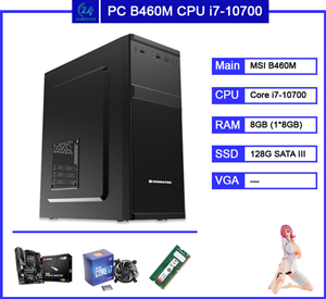 Bộ cây Main B460M CPU i7-10700 RAM 8G SSD 120G