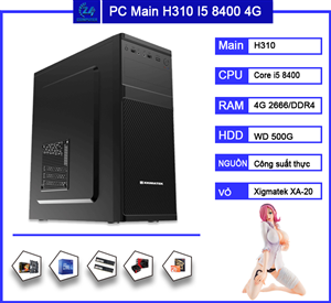 Bộ cây Main H310 CPU i5-8400 RAM 4G HDD 500G Màn 20 KingView