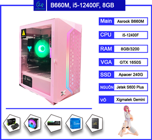 Bộ PC chơi game B660M - i5 12400F - GTX 1650S - 8GB DDR4 - SSD 120GB - CR100