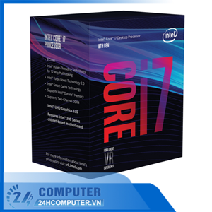 Bộ vi xử lý Intel Core i7 8700K 3.7Ghz Turbo Up to 4.7Ghz / 12MB / 6 Cores, 12 Threads