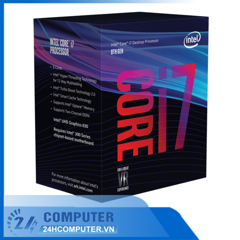 Bộ vi xử lý Intel Core i7 8700K 3.7Ghz Turbo Up to 4.7Ghz / 12MB / 6 Cores, 12 Threads