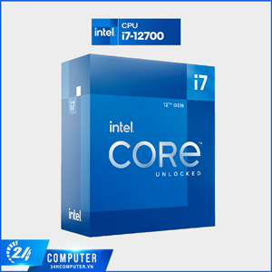 CPU Intel Core i7-12700 (3.6GHz turbo up to 4.9Ghz, 12 nhân 20 luồng, 25MB Cache, 65W)