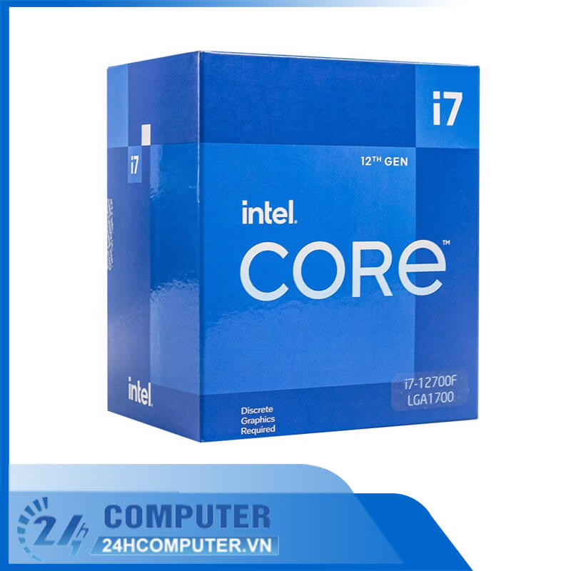 CPU Intel Core I7 12700F Box chính hãng (12 nhân 20 LUỒNG / 1.6 - 4.9 GHZ / 25MB)