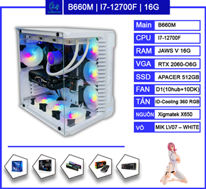 Máy tính PC render Video B660M I7-12700F 16G RTX 2060-O6G