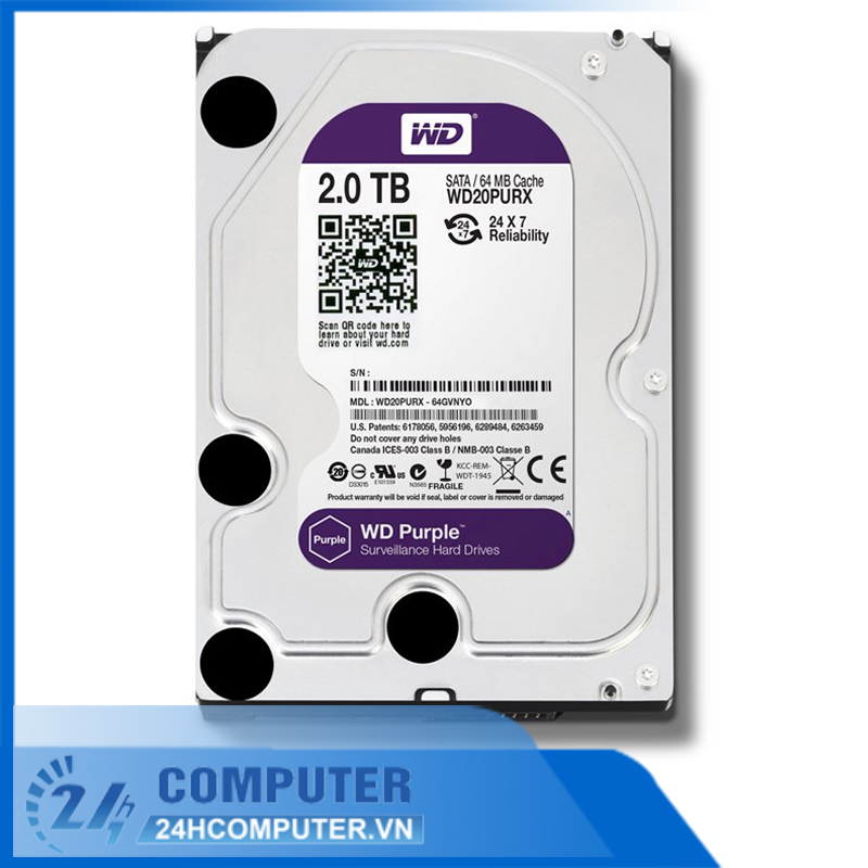 Ổ cứng HDD Western Purple 2Tb SATA3 5400rpm