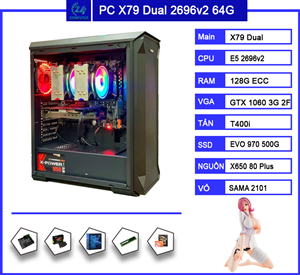 PC Dual Xeon E5-2696V2 | RAM 64G | 1060 3G