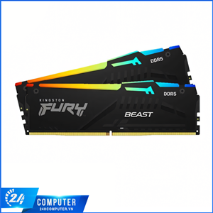 Ram Desktop Kingston Fury Beast RGB (KF552C40BBAK2-32) 32GB (2x16GB) - DDR5 5200MHz