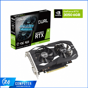 VGA ASUS DUAL RTX 3050 6GB (GDDR6, 96-bit, HDMI+DP+DVI-D, 1x8-pin)