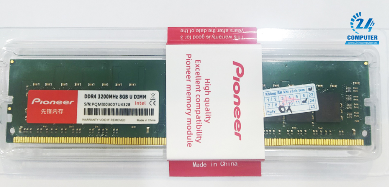 Ram Pioneer DDR4 3200MHZ 8GB cho hiệu suất ổn định
